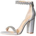 Jewel Badgley Mischka Damen Mayra Knöchelriemchen Abendschuh Sandale mit Absatz, Silber, 39 EU