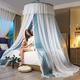 European-Style Dome Mosquito net, Floor Suction Cup Suspended Ceiling Mosquito net, Palace Princess Bed Curtain 1.8m / 1.5m Bed, Flower Blue and White 1.8 * 2.2m Bed,-Flower Blue and White_1.35m Bed