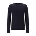 BOSS Mens Leno-P Virgin-Wool Sweater with Crew Neckline Dark Blue