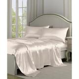 Belles & Whistles Black Satin Sheet Set by Levinsohn Textiles in Ivory (Size QUEEN)