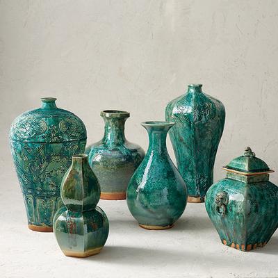 Vert de Chine Ceramic Vases and Jars - Set of Thre...