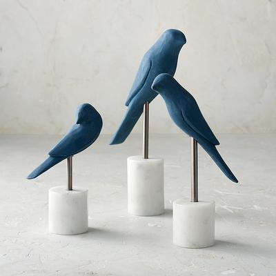 Perched Bird Statues, Set of Thr...