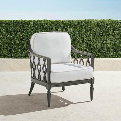 Avery Lounge Chair with Cushions in Slate Aluminum - Standard, Resort Stripe Dove - Frontgate