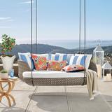 Malia Hanging Daybed in Pebble Finish - Sailcloth Air Blue - Frontgate
