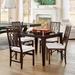 Set of 4 Folding Table with Chairs - Fog Gray, Gray Oak Chippendale Chairs - Frontgate