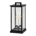 Hinkley Lighting Weymouth 20 Inch Tall 3 Light Outdoor Pier Lamp - 20017BK