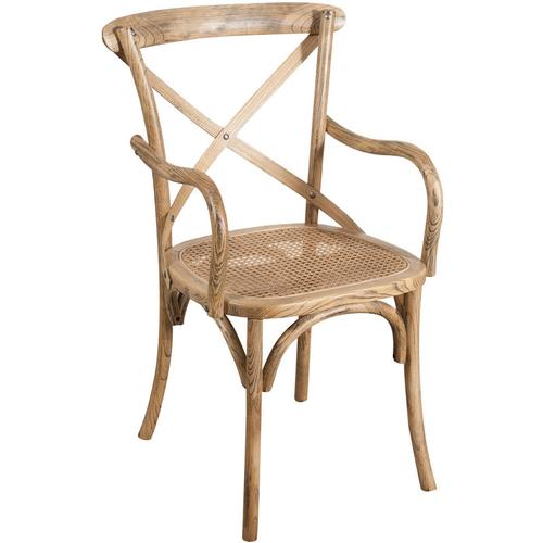 Vintage-Stuhl aus Holz und Rattan, 89 x 50 x 43 cm, Thonet-Stühle mit rustikalen Armlehnen, Küchen