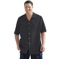 Men's Big & Tall Gauze Camp Shirt by KingSize in Black (Size 8XL)