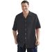 Men's Big & Tall Gauze Camp Shirt by KingSize in Black (Size 8XL)