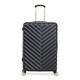 Kenneth Cole Damen Madison Quadratisches Hardside Chevron Erweiterbares Gepäck, Schwarz, 20-Inch Carry On, Madison Square Gepäckstück mit Zickzackmuster, erweiterbar