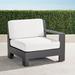 St. Kitts Right-arm Facing Chair with Cushions in Matte Black Aluminum - Solid, Special Order, Natural - Frontgate