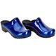 Sanita | Patent Clog | Original Handmade | Flexible Leather Clog for Women | Blue | UK 6