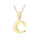 Carissima Gold Women's 9CT Yellow Gold 9.7mm X 16mm Plain 'C' Initial Pendant on 9CT Yellow Gold 25 Diamond Cut Adjustable Curb Chain 41CM/16'-46CM/18' Necklace