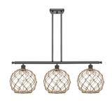 Innovations Lighting Bruno Marashlian Large Farmhouse Rope 36 Inch 3 Light Linear Suspension Light - 516-3I-OB-G122-10RB-LED