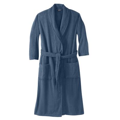 Men's Big & Tall Terry Bathrobe with Pockets by KingSize in Slate Blue (Size 9XL/0XL)