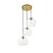 Mercury Row® Snead 3 - Light Kitchen Island Globe Pendant w/ Glass Accents Glass in Yellow | 9.9 H x 20.1 W x 20.1 D in | Wayfair