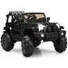 Costway 12V Kids Remote Control Riding Truck Car with LED Lights-Black