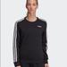 Adidas Tops | Adidas 3 Stripe Essential Crew Neck Sweatshirt Nwt | Color: Black | Size: M