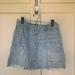 American Eagle Outfitters Skirts | Aeo Distressed Light Blue Denim Button Up Skirt | Color: Blue/Silver | Size: 2