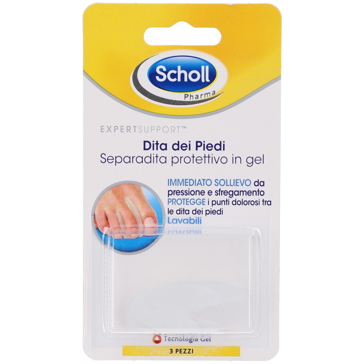 Scholl Separadita Anatomico in Gel per le Dita dei Piedi 3 pz Separato