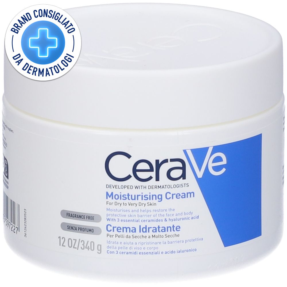 CeraVe Crema Idratante, Per Pelli Da Secche a Molto il Corpo e Viso, 3