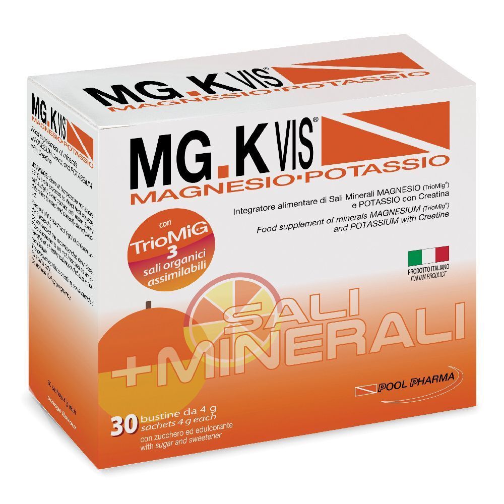 POOL PHARMA MG.K VIS® Magnesio e Potassio Gusto Arancia 30 pz Bustina