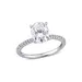 Belk & Co Lab Created 2 Ct. T.w. Oval-Cut Moissanite And 1/10 Ct. T.w. Diamond Engagement Ring In 14K White Gold, 5.5