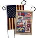 Breeze Decor USA Collage Impressions Decorative 2-Sided Polyester 19 x 13 in. Garden Flag in Blue/Brown | 18.5 H x 13 W in | Wayfair