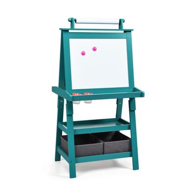 Costway 3 in 1 Double-Sided Storage Art Easel-Gree...