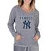 Women's Concepts Sport Gray New York Yankees Mainstream Terry Long Sleeve Hoodie Top