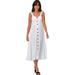 Plus Size Women's Button-Front A-Line Dress by ellos in White (Size 26)