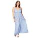 Plus Size Women's Knit Surplice Maxi Dress by ellos in White Blue Tile (Size L)