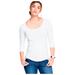 Plus Size Women's Three-Quarter Sleeve Scoop Neck Tee by ellos in White (Size 14/16)