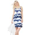 Plus Size Women's Knit Tank dress by ellos in Blue White Print (Size 5X)