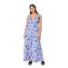 Plus Size Women's Knit Surplice Maxi Dress by ellos in Plum Blue Floral (Size 1X)