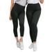 Plus Size Women's 2-Pack Leggings by ellos in Black (Size 2X)