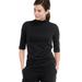 Plus Size Women's Mock Neck Tee by ellos in Black (Size 4X)