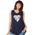 Plus Size Women's Love Ellos Tank by ellos in Navy Heart (Size 14/16)