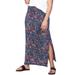 Plus Size Women's Knit Maxi Skirt by ellos in Black Stainglass Print (Size 5X)