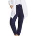 Plus Size Women's French Terry Drawstring Sweatpants by ellos in Navy (Size L)