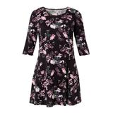 Plus Size Women's Madison 3/4 Sleeve Dress by ellos in Seaside Pink Floral Print (Size M)