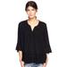 Plus Size Women's Crochet Trim Blouse by ellos in Black (Size 1X)