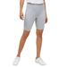 Plus Size Women's Stretch Knit Bike Shorts by ellos in Heather Grey (Size 26/28)