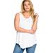 Plus Size Women's V-Neck Pointed Front Tank by ellos in White (Size 10/12)
