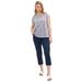 Plus Size Women's Stretch Slim Capris by ellos in Navy (Size 22)