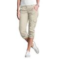 Plus Size Women's Stretch Cargo Capris by ellos® in Stone (Size 10)