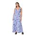 Plus Size Women's Knit Surplice Maxi Dress by ellos in Plum Blue Floral (Size 3X)