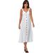 Plus Size Women's Button-Front A-Line Dress by ellos in White (Size 22)
