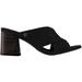 Women's Suede Block Heel Sandal by ellos in Black (Size 11 M)