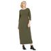 Plus Size Women's 3/4 Sleeve Knit Maxi Dress by ellos in Burnt Olive (Size 1X)